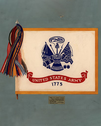 Colored drawing of US Army flag from 1956.